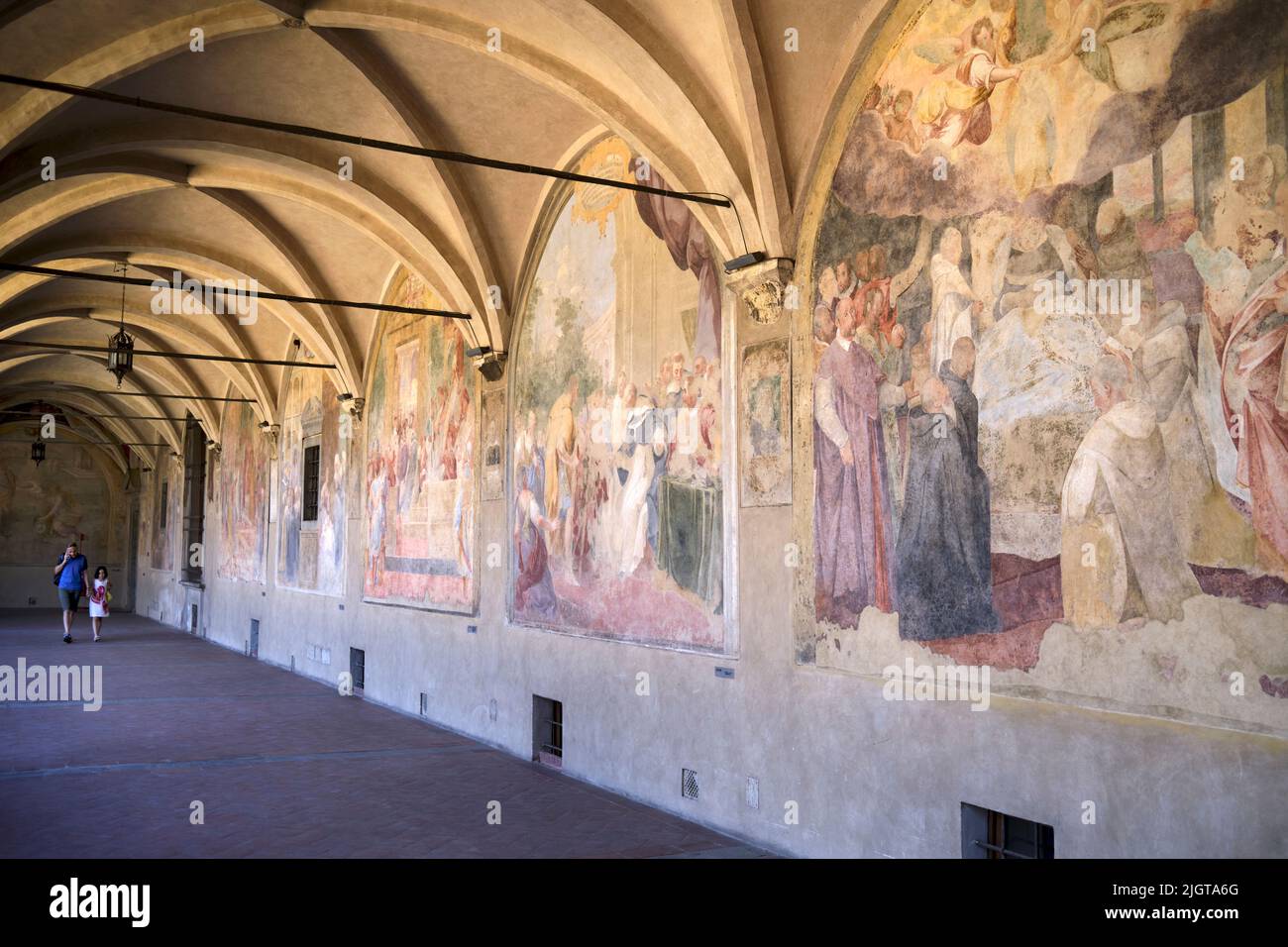 Kreuzgang der Basilika Santa Maria Novella Florenz Italien Stockfoto