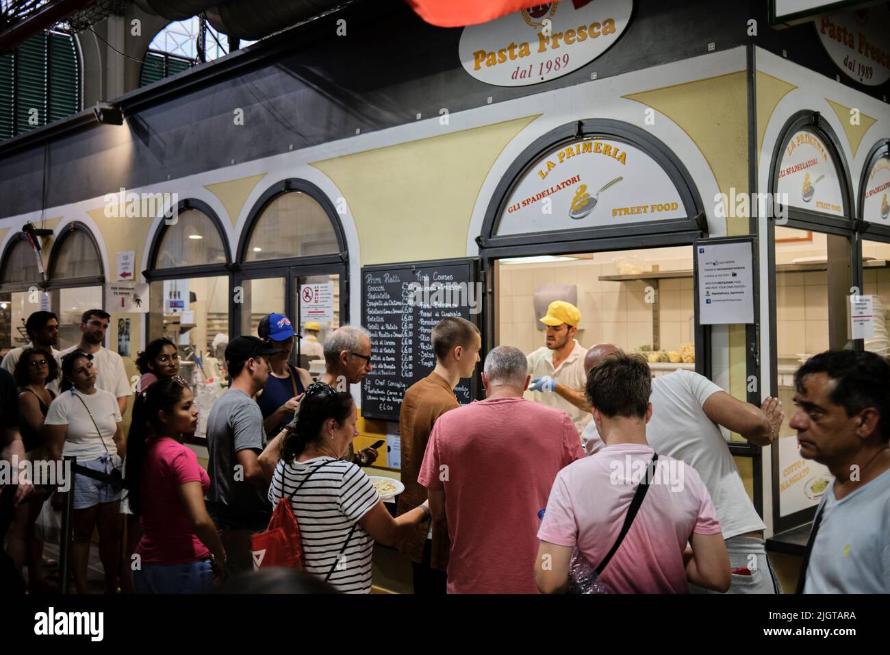 La Primeria Street Food in Mercato Centrale oder Central Market in Florenz Italien Stockfoto