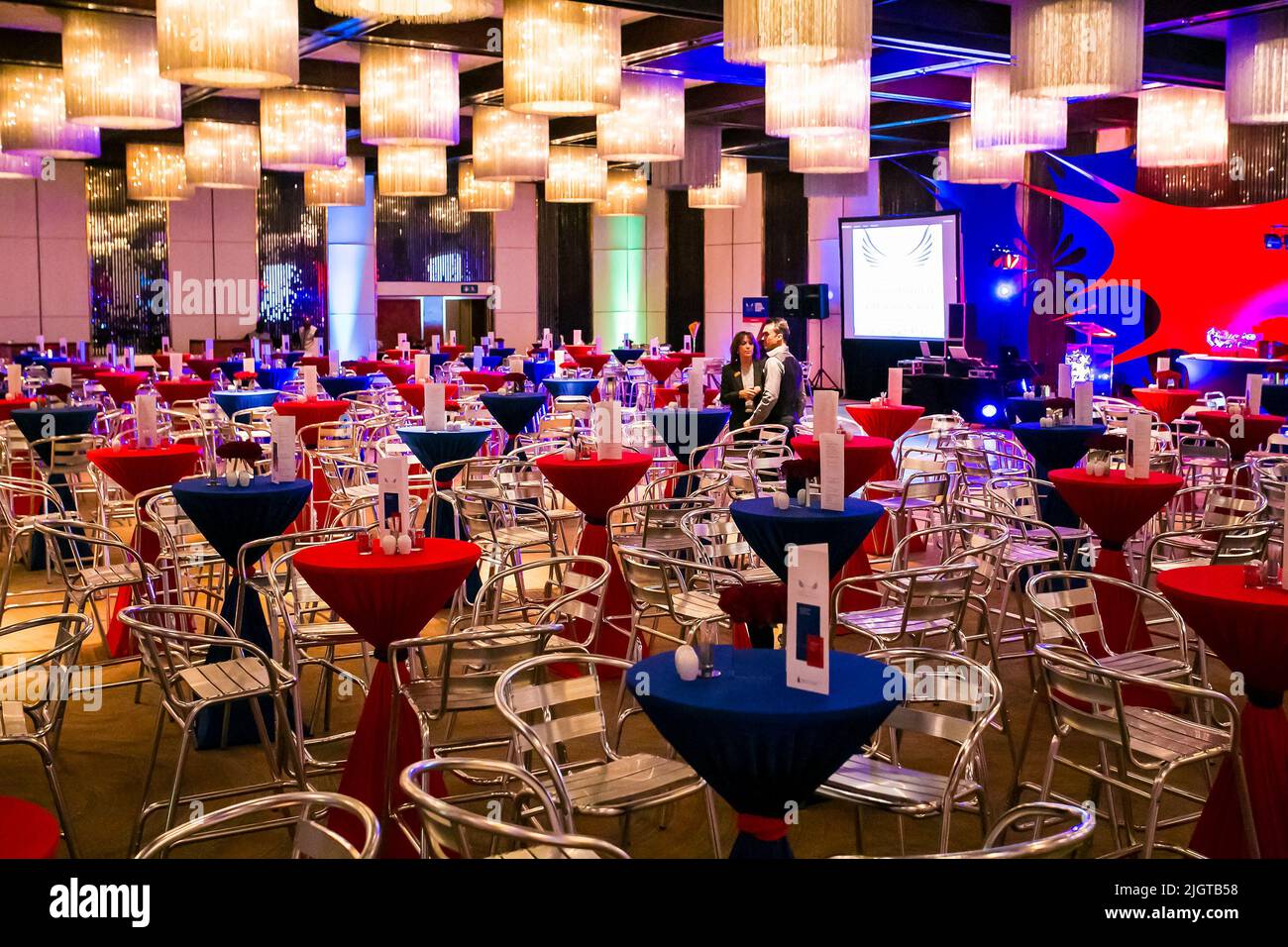 Inneneinrichtung und Einrichtung einer Cocktailparty Stockfoto