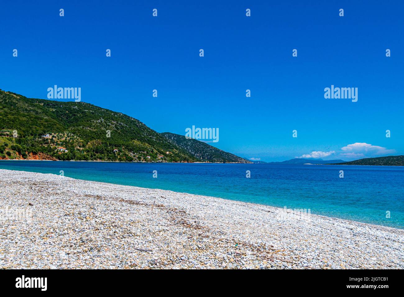 Der berühmte Strand von Agios Dimitrios auf der Insel Alonissos, Sporaden, Griechenland Stockfoto