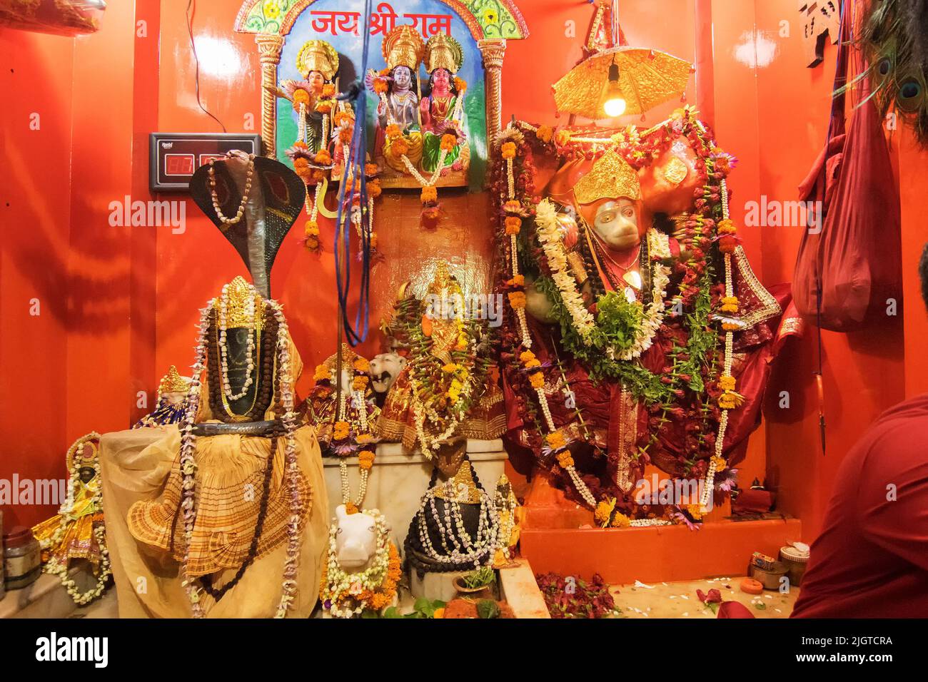 Kolkata, Westbengalen, Indien - 5.. Juli 2017 : Lord Hanuman ji Tempel in Kalighat. Berühmter Tempel in Kalkutta. Stockfoto