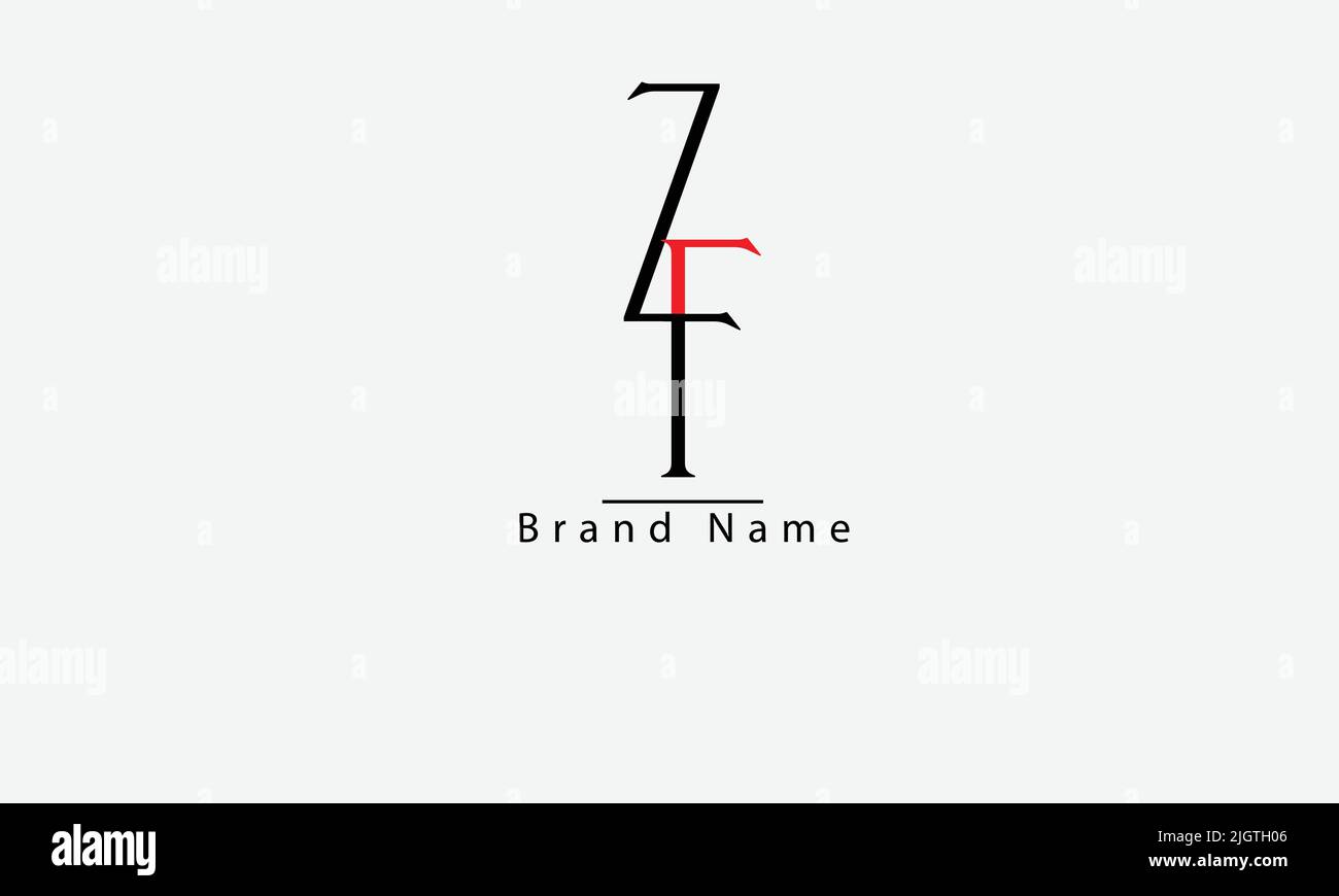 Buchstabenbuchstaben Initialen Monogramm-Logo ZF FZ Z F Stock Vektor
