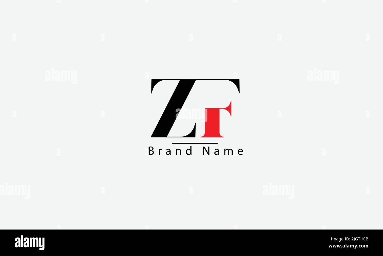 Buchstabenbuchstaben Initialen Monogramm-Logo ZF FZ Z F Stock Vektor