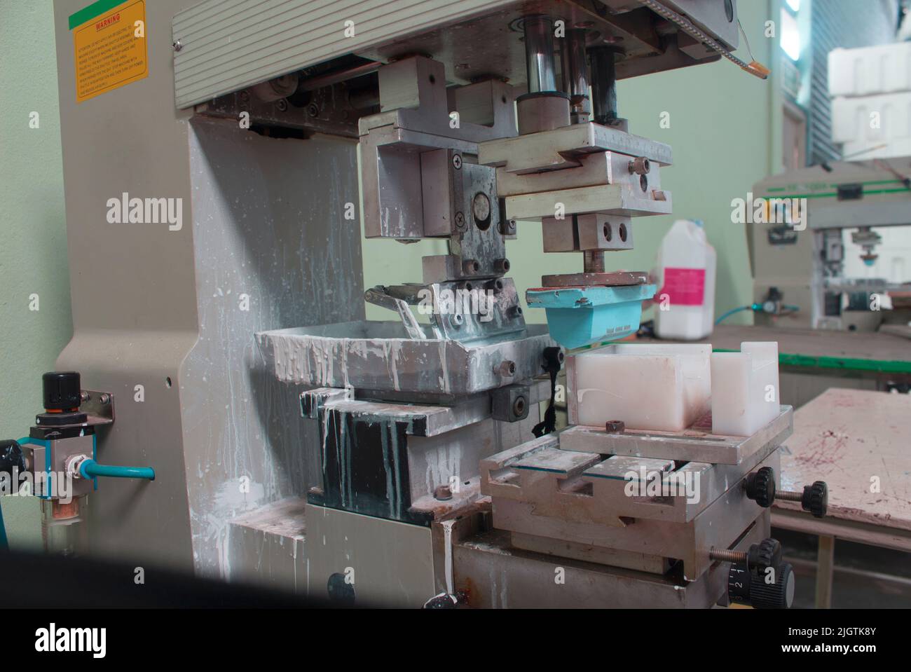 Siebdruckmaschine Stockfoto
