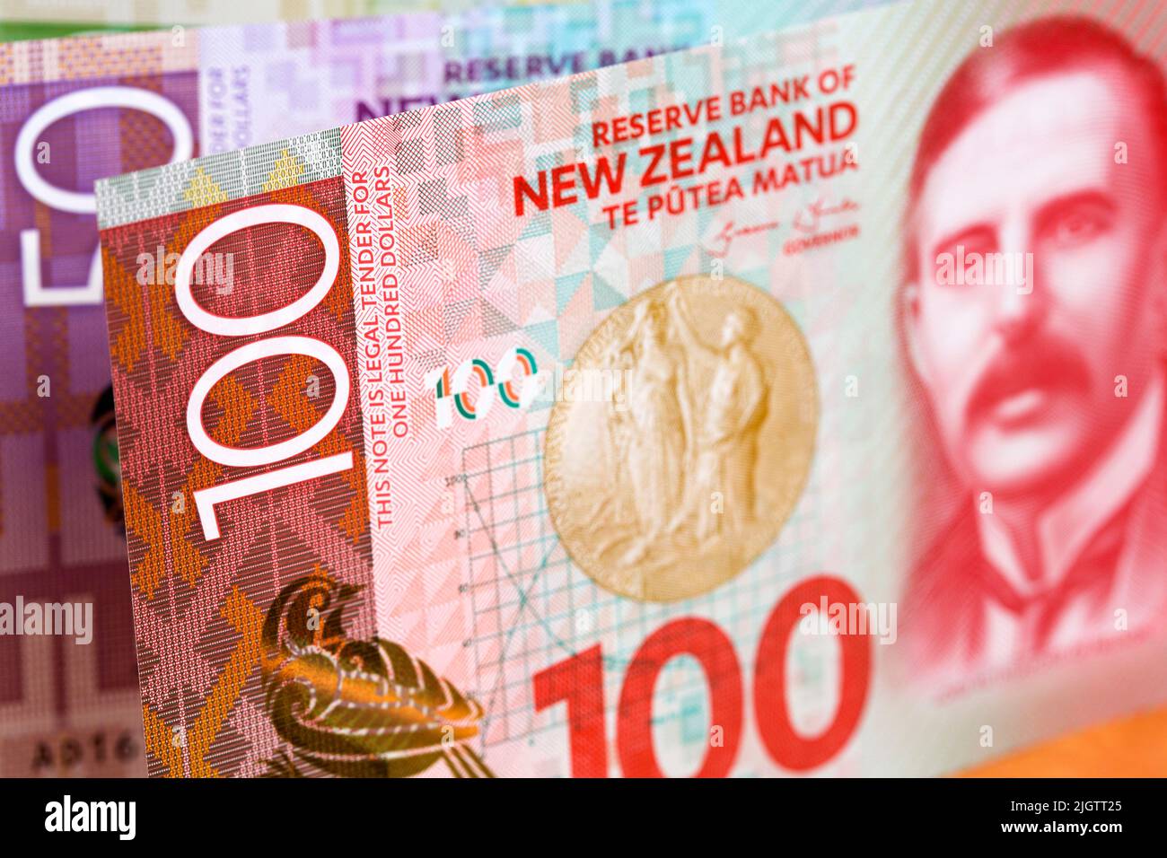 Neuseeland Geld - Dollar ein geschäftlicher Hintergrund Stockfoto