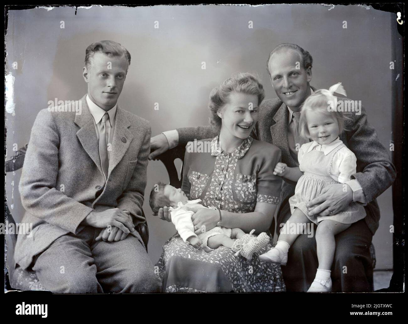 Laut Photographer's Journal No. 7 1944-1950: „Hellandsjö, die Familie Lasse Hellandsjö, Oslo“. Stockfoto