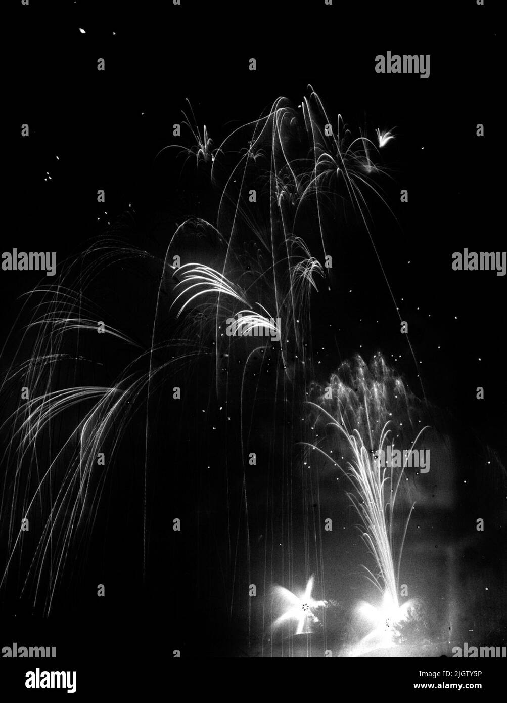 Feuerwerk am Tingshuset in Kvistrum. Stockfoto