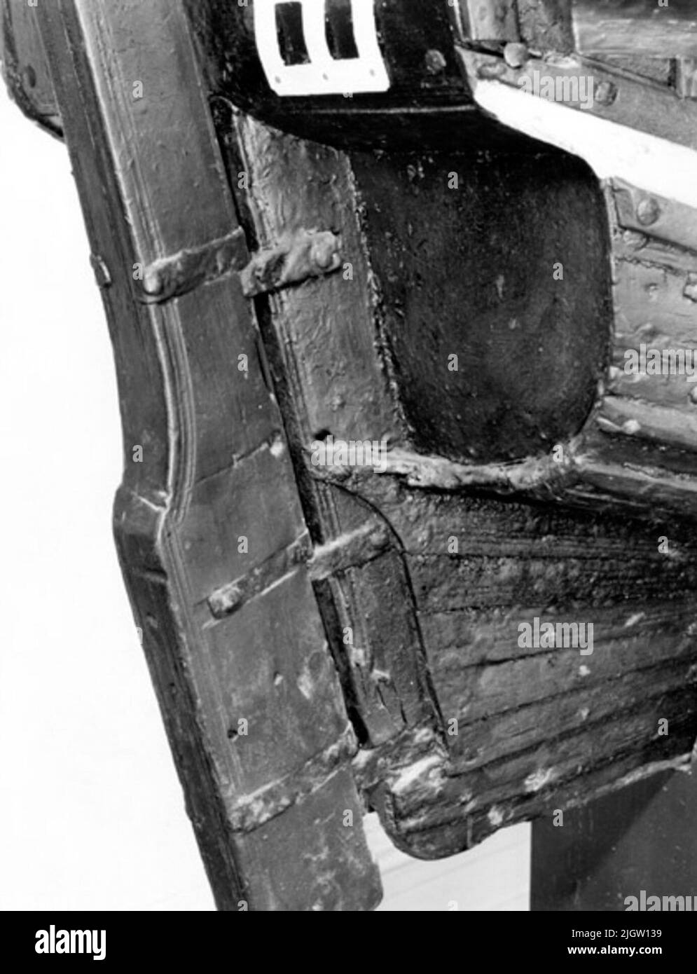 Auf der Rückseite geschrieben: Nordland Museum, Bodö. Jakte Modell, Detail, um 1-1 fotografiert von: A.E. Christensen. Tromsö Museum. Norwegen Stockfoto