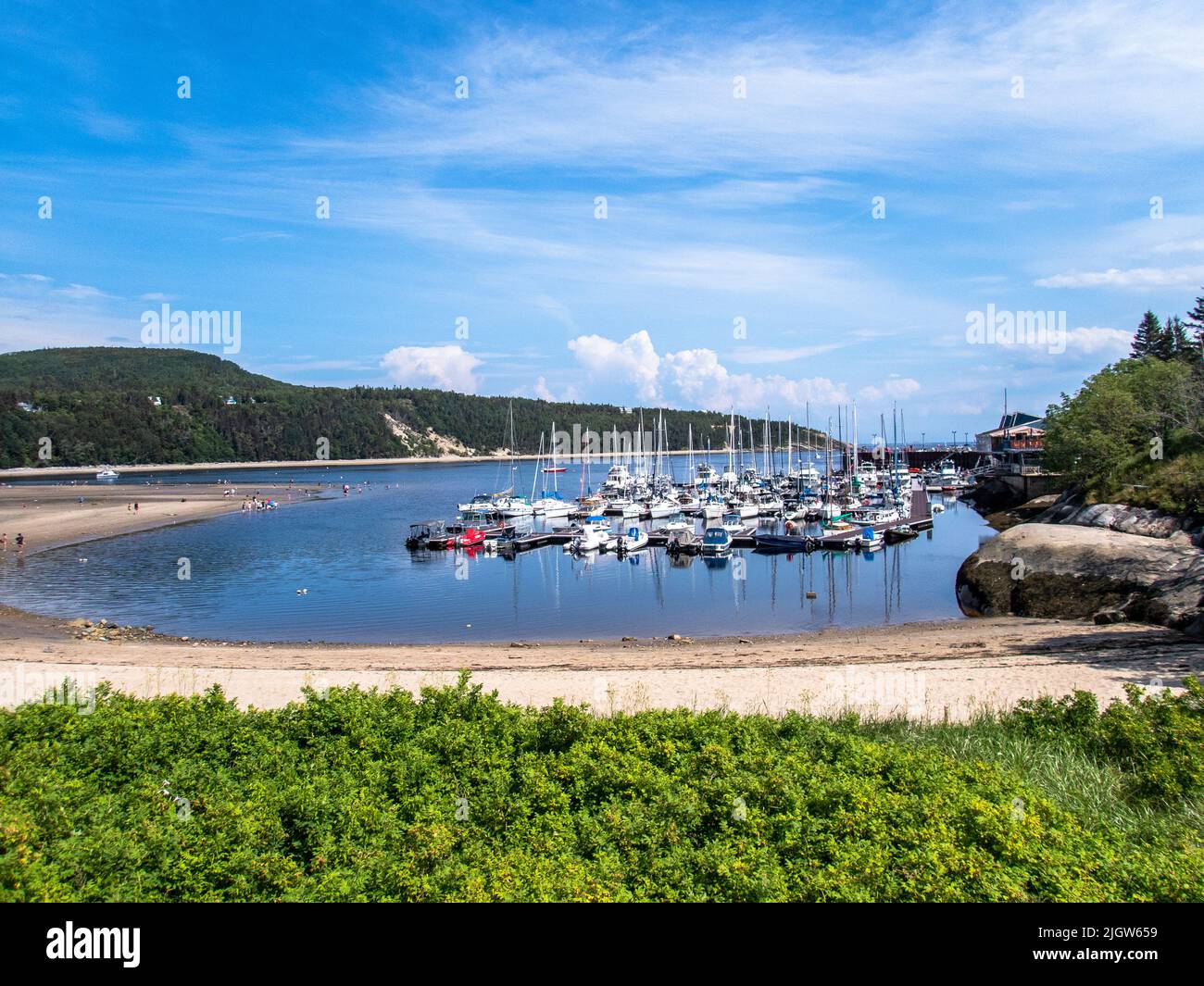 Jachthafen von Tadoussac, Cote-Nord, Quebec, Kanada Stockfoto