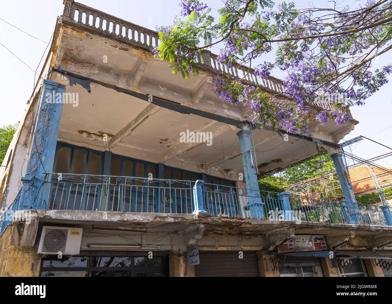 Altes Gebäude, Regierungsgebäude am Berg Libanon, Deir el Qamar, Libanon Stockfoto