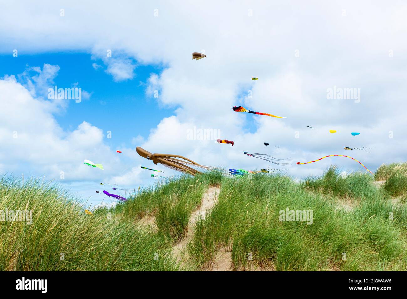 Kite Festival, Barmouth, Nordwales Stockfoto