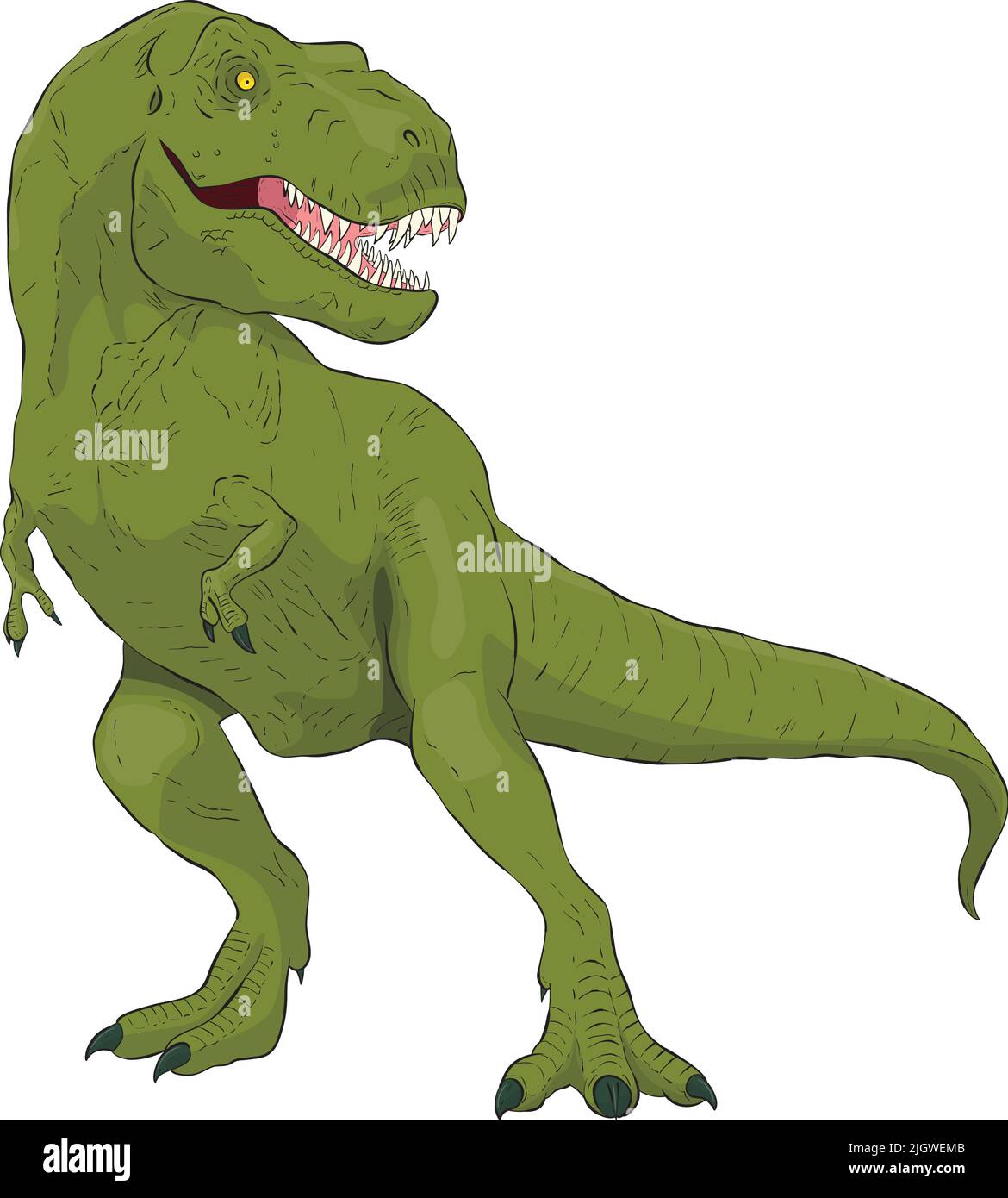 Handgezeichnete T-rex-Vektorgrafik Stock Vektor