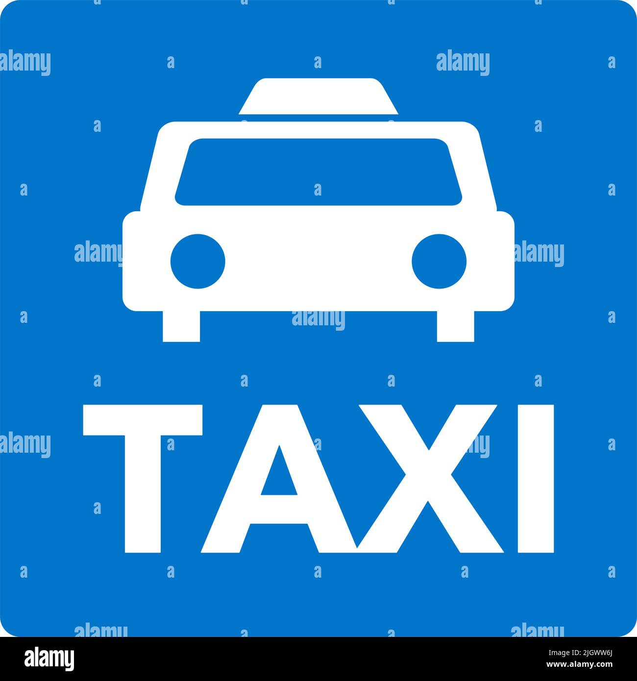 Taxi Symbol und Taxi Logo Beschilderung. Bearbeitbarer Vektor. Stock Vektor