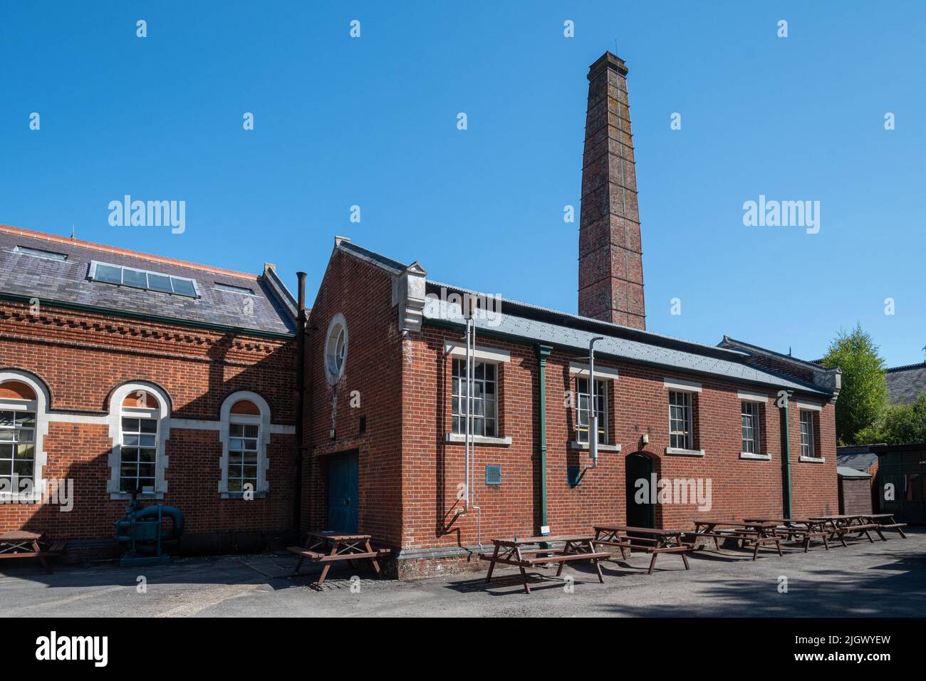 Twyford Waterworks, eine konservierte edwardianische Wasserpumpen- und Reinigungsstation in Hampshire, England, Großbritannien. Besucherattraktion, Museum Stockfoto