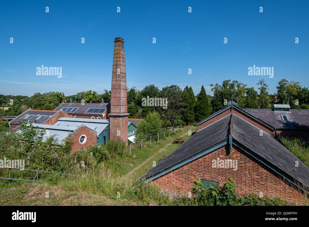 Twyford Waterworks, eine konservierte edwardianische Wasserpumpen- und Reinigungsstation in Hampshire, England, Großbritannien. Besucherattraktion, Museum Stockfoto