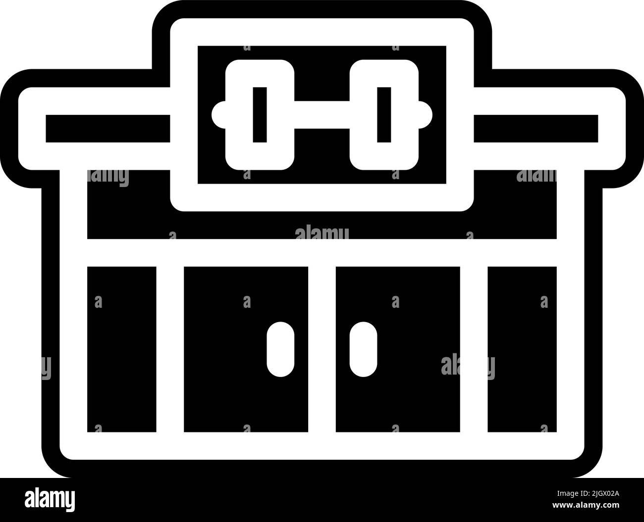 Stadt Annehmlichkeiten Gymnasium Symbol . Stock Vektor