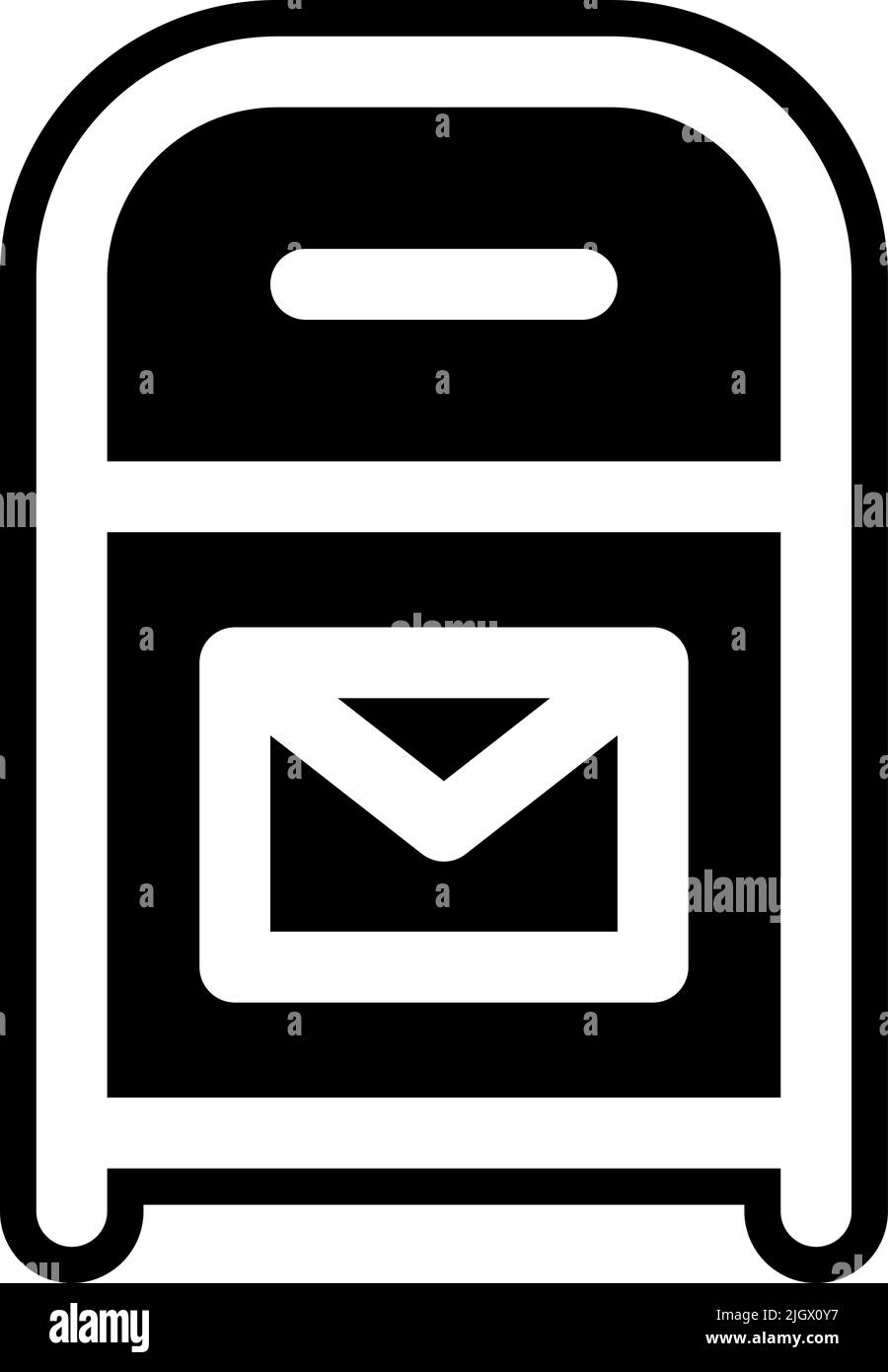 Postbox-Symbol für Kommunikation und Medien . Stock Vektor