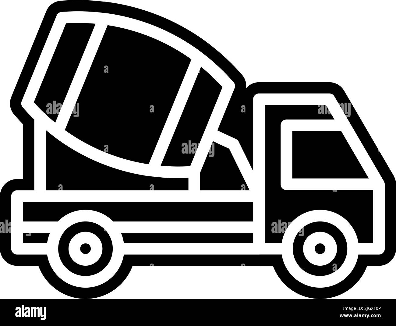 Bauwerkzeuge Zement LKW Symbol . Stock Vektor