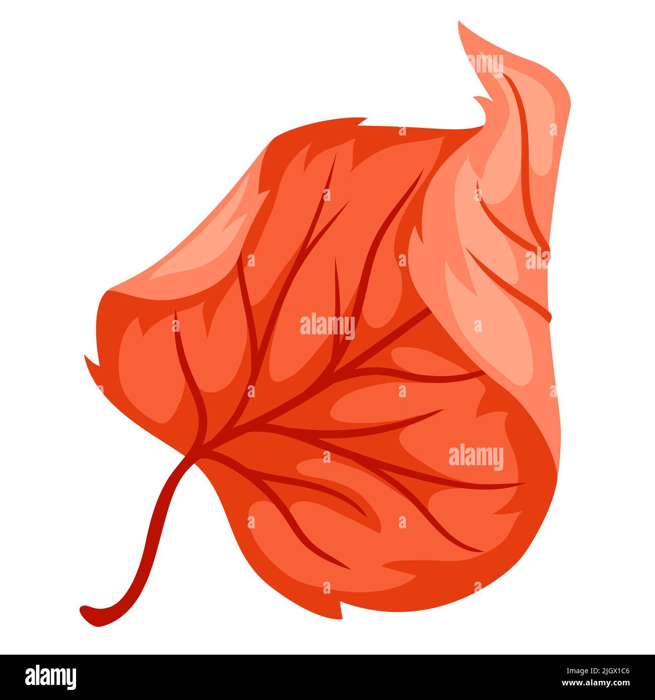 Illustration des Herbstlindenblattes. Stilisierte, saisonale Trockenpflanze. Stock Vektor