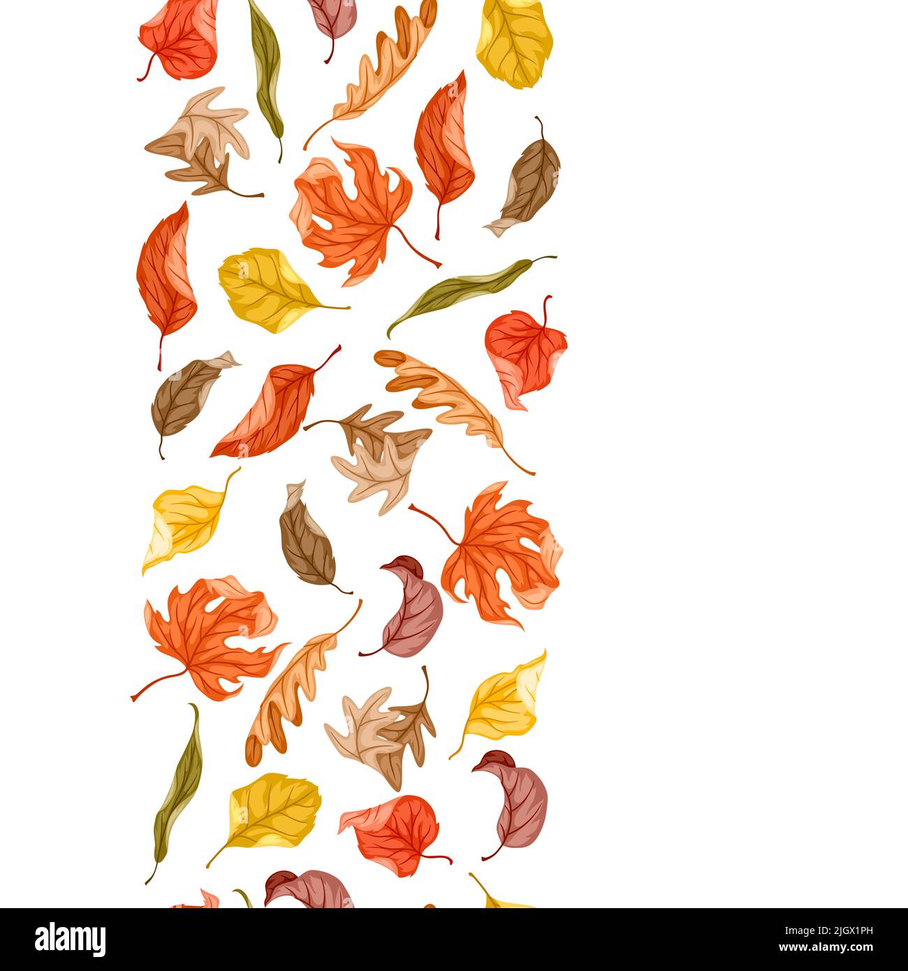 Nahtloses Blumenmuster mit Herbstlaub. Hintergrund der fallenden Blätter. Stock Vektor