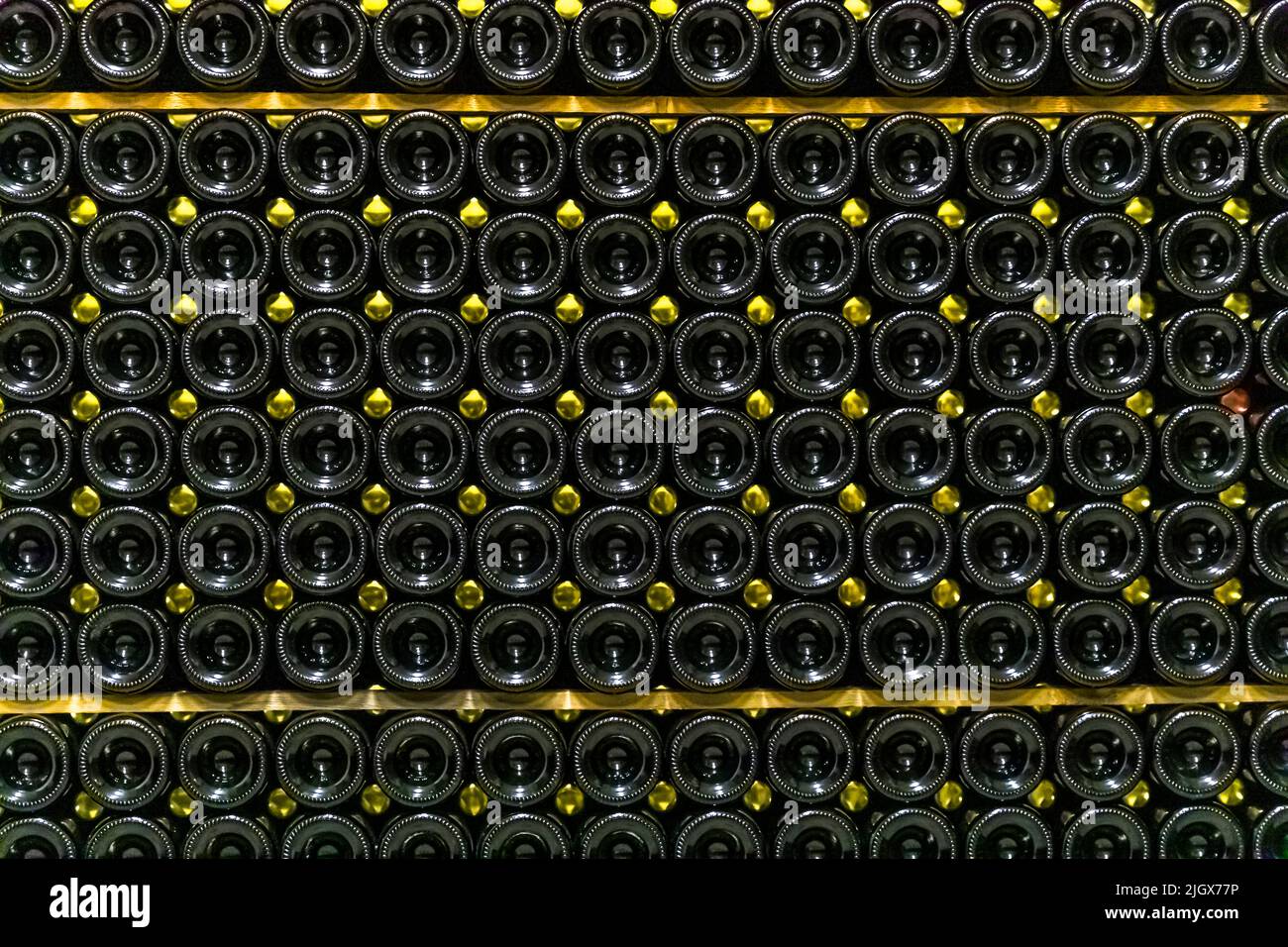 Frédéric Raspail zeigt das Weingut, in dem Crémant auf traditionelle Weise aus Clairette-Trauben hergestellt wird. Saillans, Drôme, Frankreich Stockfoto