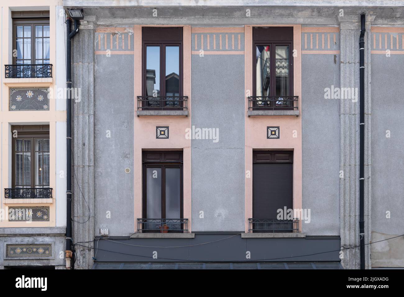 Klassische Architektur Fassade des Art Noveau in Chamonix Frankreich Stockfoto