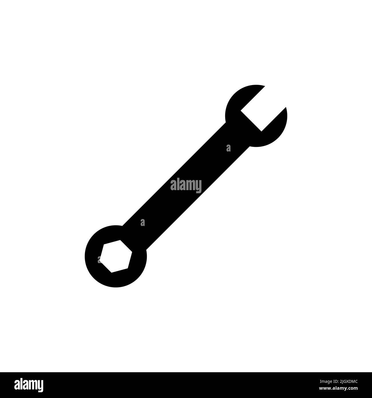 Schraubenschlüssel-Vektorsymbol, flaches Design, Logo Stock Vektor