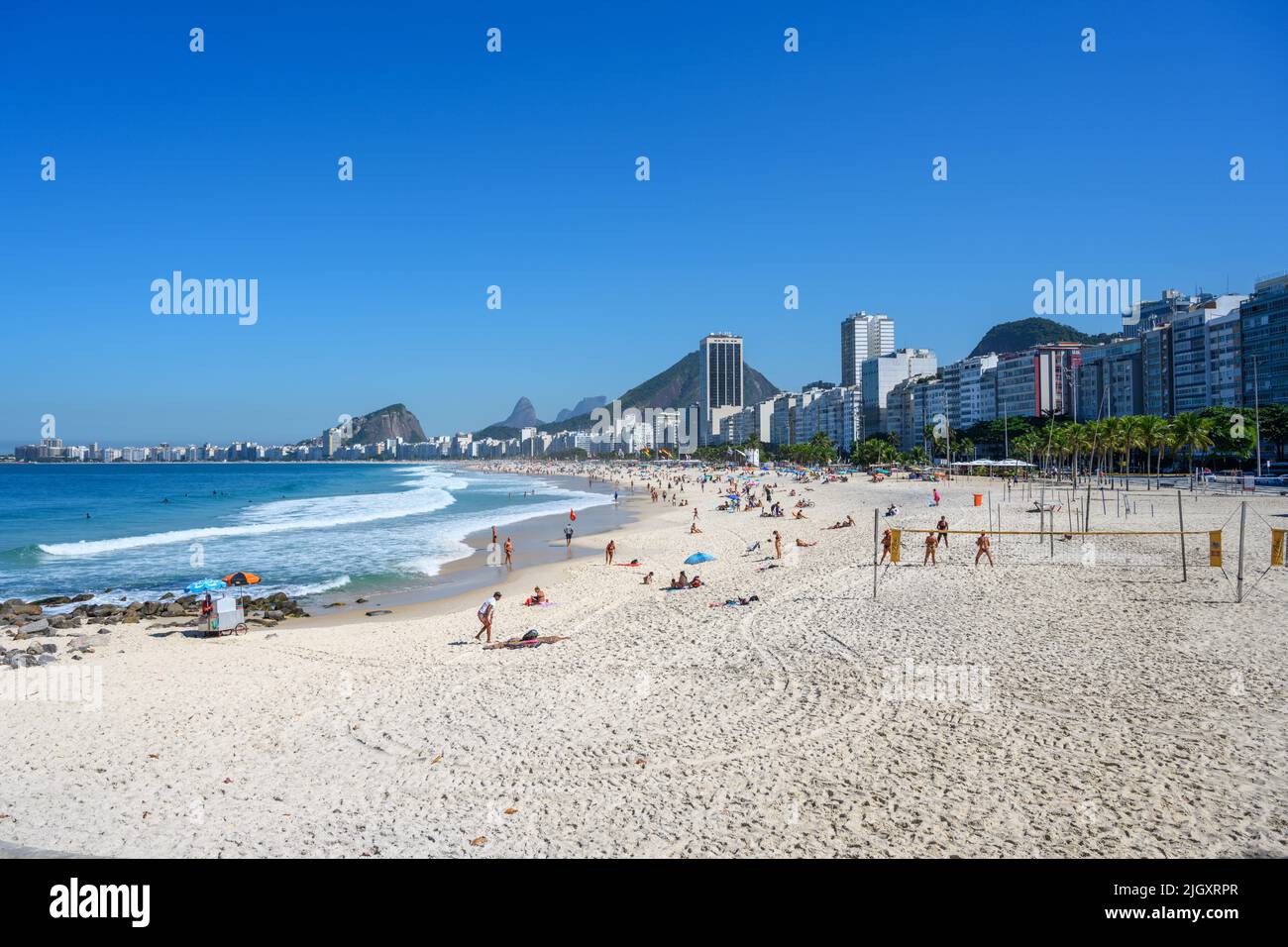 Copacabana Beach, Copacabana, Rio De Janeiro, Brasilien Stockfoto