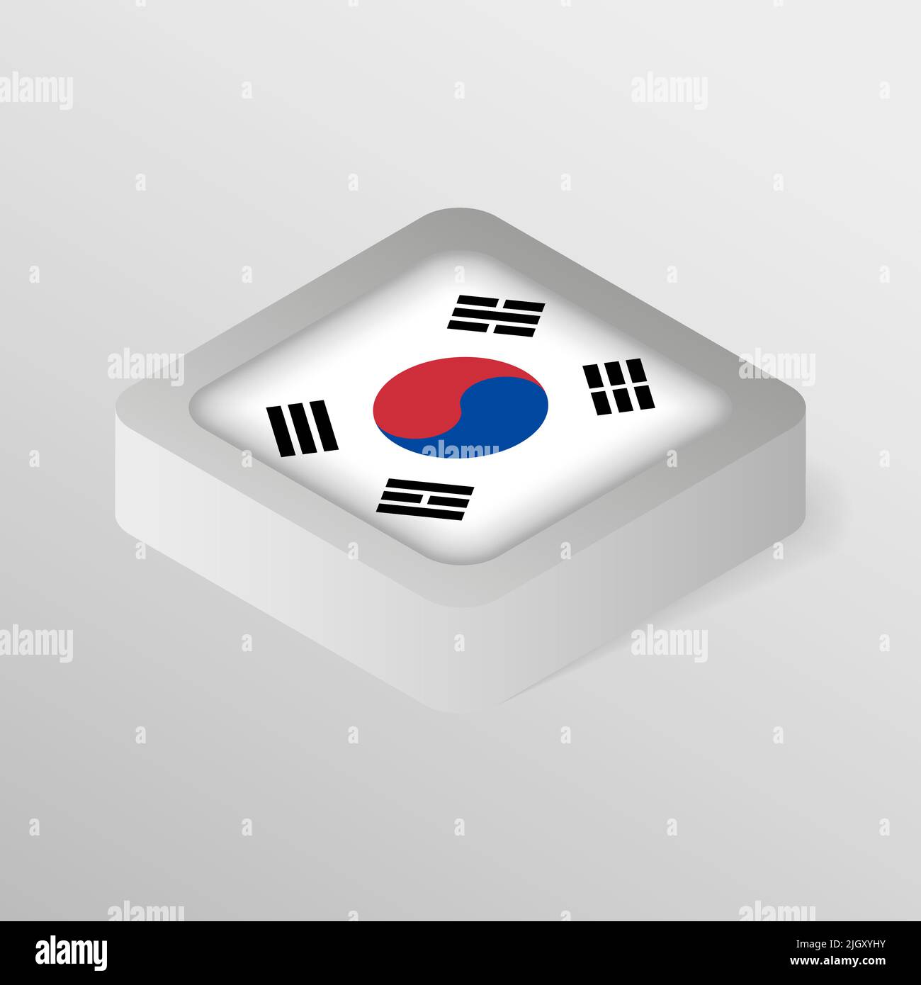 EPS10 Vektor Patriotisches Schild mit Flagge Südkoreas. Ein Element der Wirkung für die Verwendung, die Sie daraus machen möchten. Stock Vektor