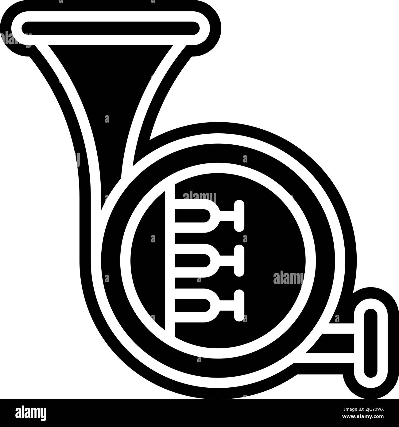 Musikgeschäft französisch Horn Symbol . Stock Vektor