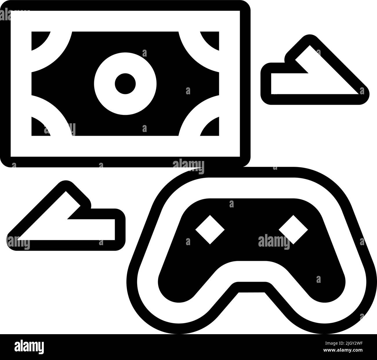 Online-Spiel bezahlt Symbol . Stock Vektor