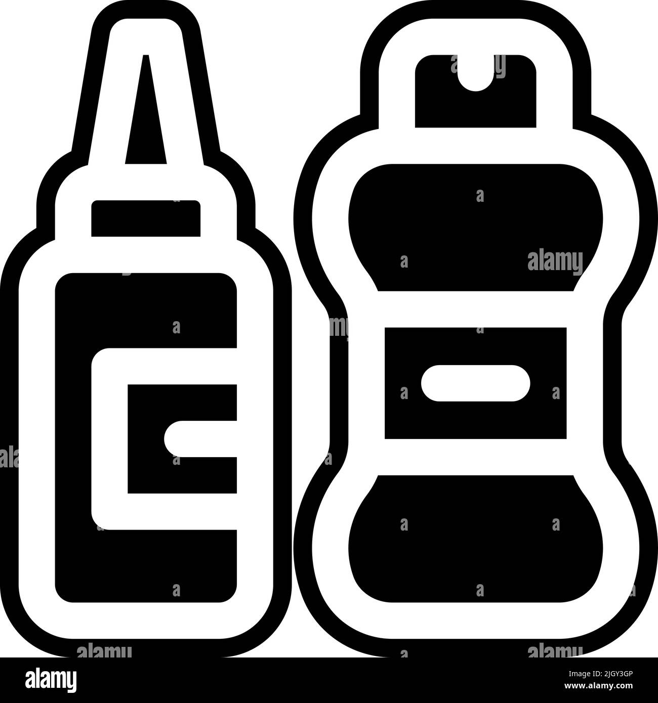 Symbol für Kunststoffprodukte Condiments . Stock Vektor