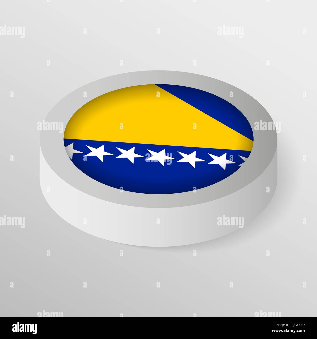 EPS10 Vektor Patriotisches Schild mit Flagge von Bosnien. Ein Element der Wirkung für die Verwendung, die Sie daraus machen möchten. Stock Vektor