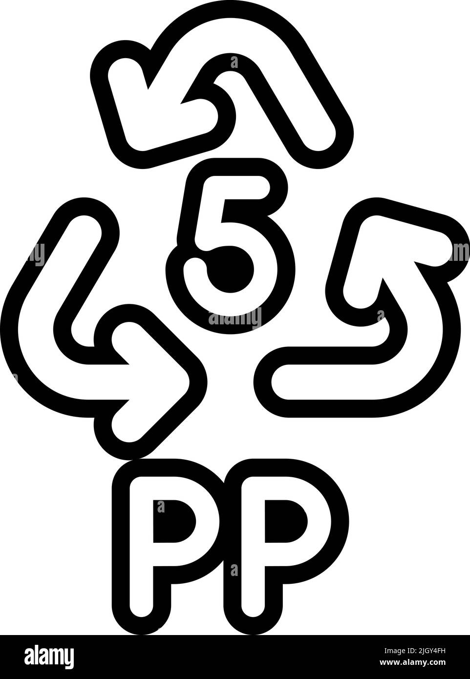 Kunststoffprodukte pp-Symbol . Stock Vektor