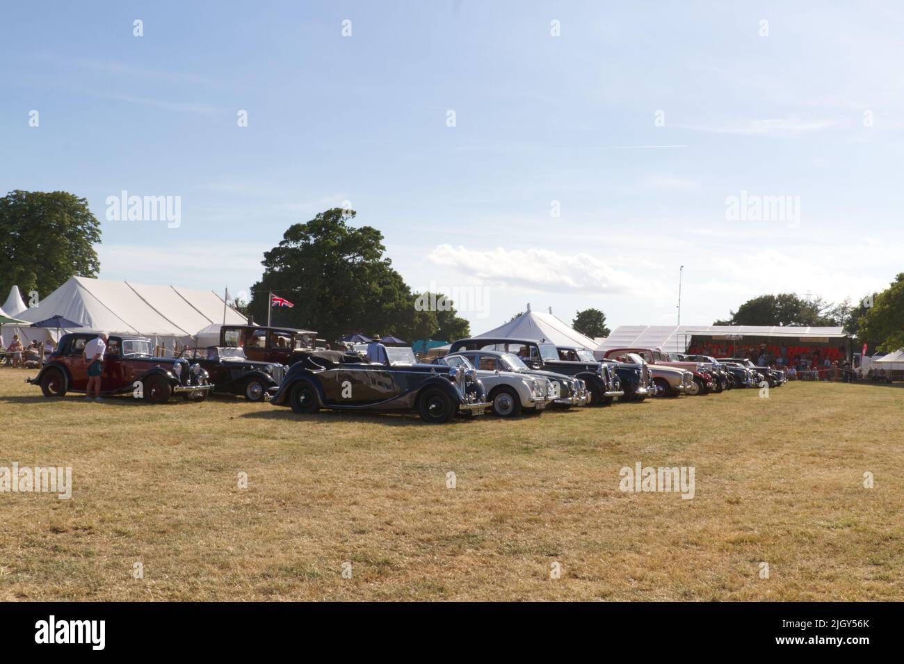 Oldtimer auf der Tendring Hundred Show in Essex, dem größten landwirtschaftlichen Event des Landes. Stockfoto