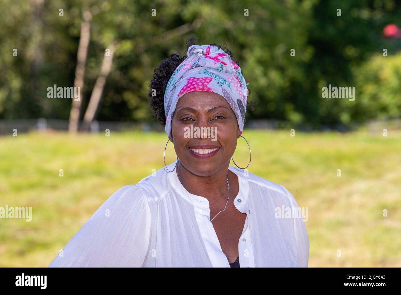 Ruby Turner, Backstage beim Cornbury Festival 2022 Stockfoto