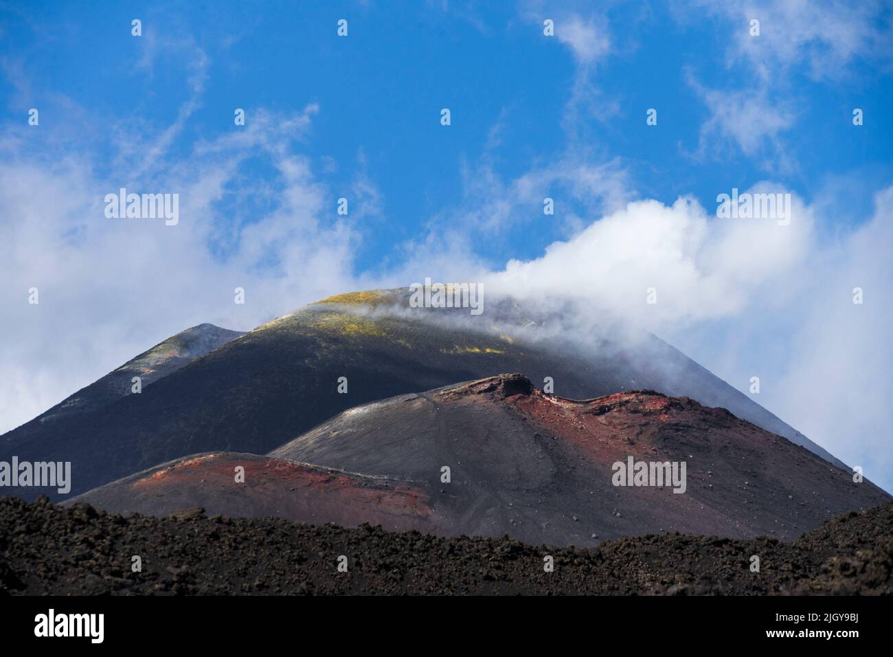 Blick auf den Ätna beim Wandern Stockfoto