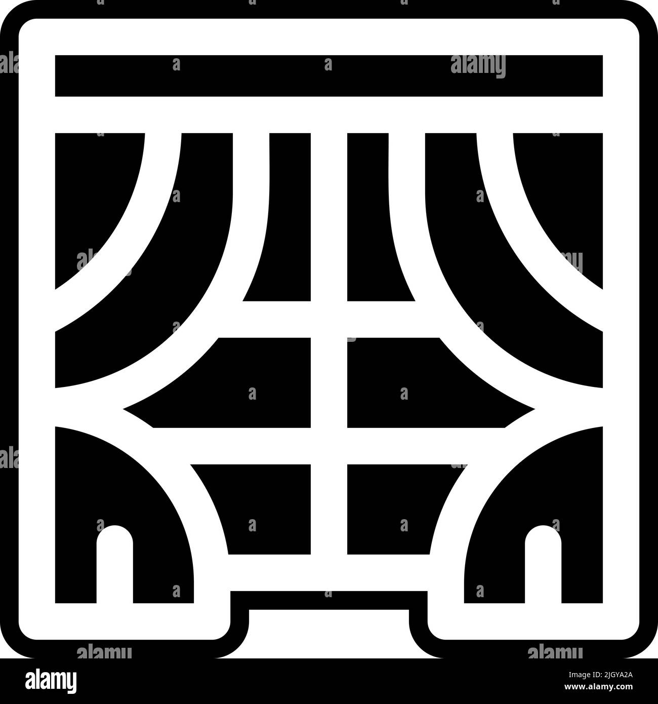 Zeit, um Vorhänge zu schlafen Symbol . Stock Vektor