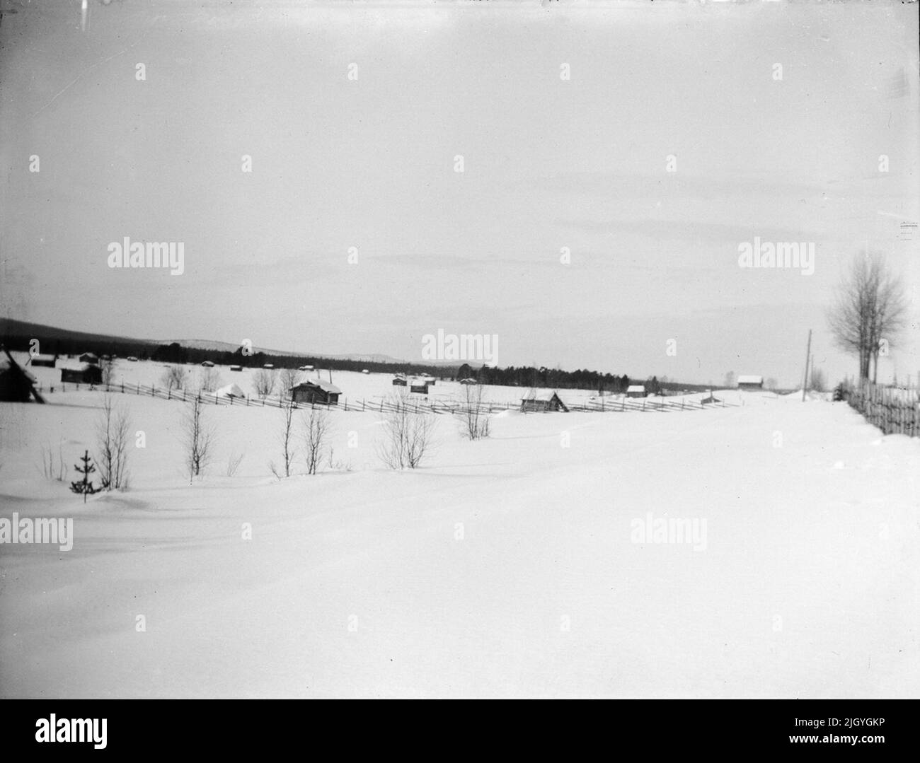 Ansicht der Winterlandschaft, Schweden. Ansicht der Winterlandschaft, Schweden Stockfoto