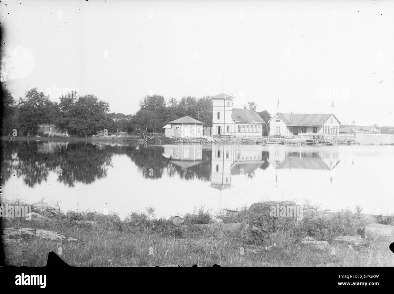 Altes Badehaus, Östhammar, Uppland. Old Bathhouse, Östhammar, Uppland Stockfoto