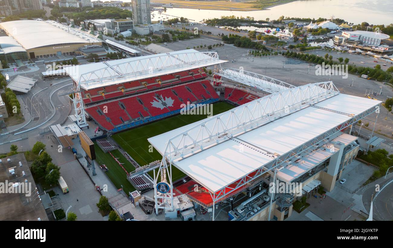 Juli 10 2022, Toronto, Ontario, Kanada. BMO Field Aerial am frühen Morgen leer. Luke Durda/Alamy Stockfoto