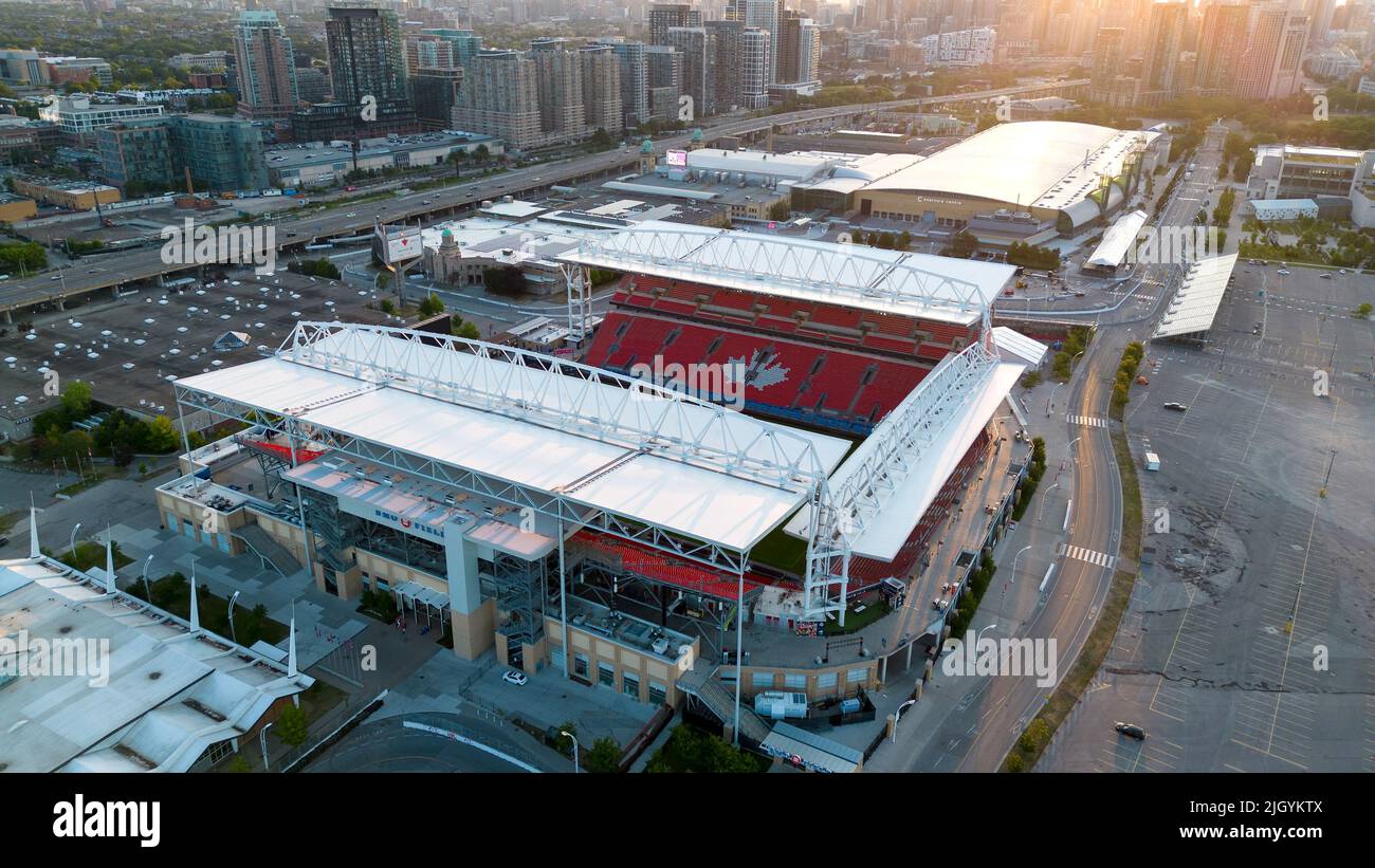 Juli 10 2022, Toronto, Ontario, Kanada. BMO Field Aerial am frühen Morgen leer. Luke Durda/Alamy Stockfoto