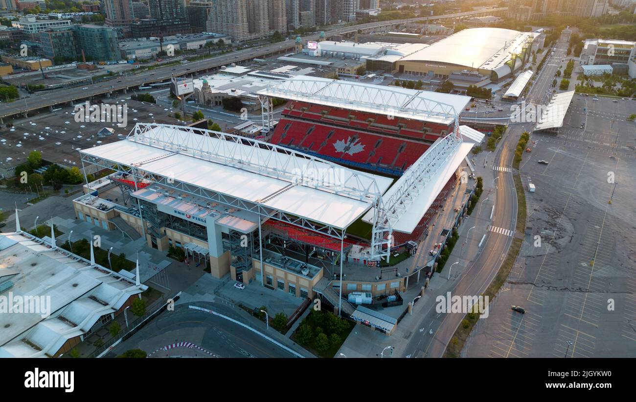 Juli 10 2022, Toronto, Ontario, Kanada. BMO Field Aerial am frühen Morgen leer. Luke Durda/Alamy Stockfoto