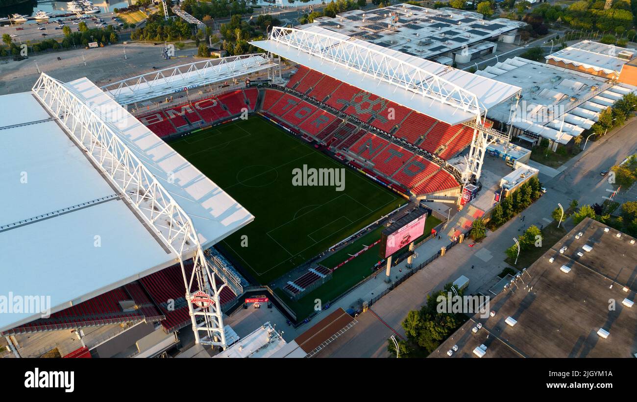Juli 10 2022, Toronto, Ontario, Kanada. BMO Field Aerial am frühen Morgen leer. Luke Durda/Alamy Stockfoto