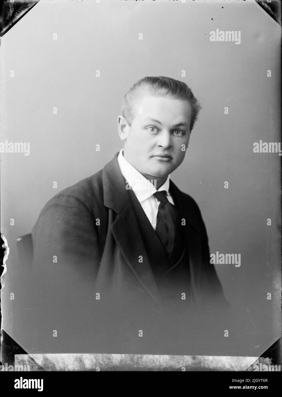 Junger Mann, Östhammar, Uppland. Historisches Ereignis, Name im Zusammenhang mit Objek: Andersson, Nils Stockfoto