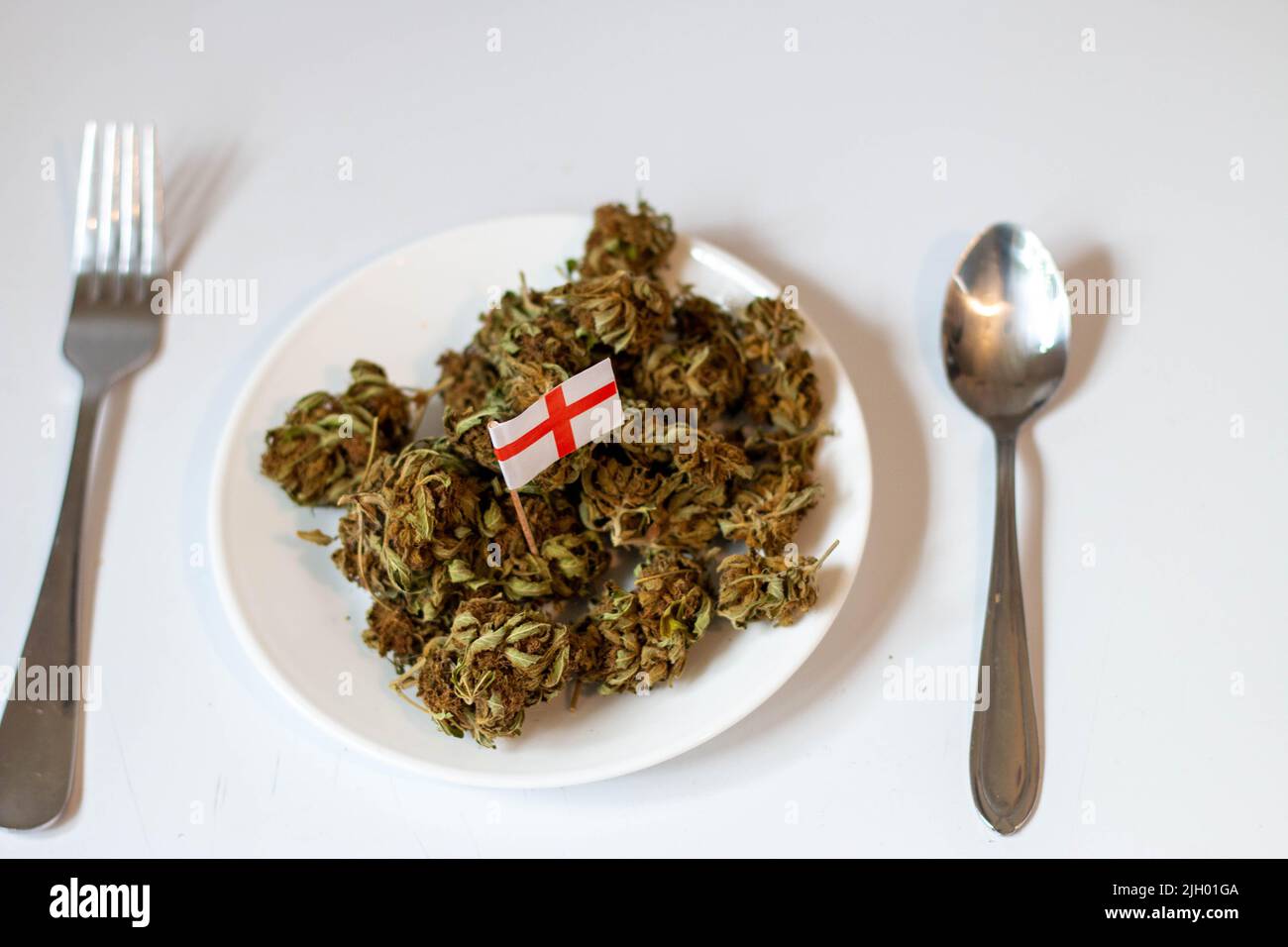 Themenfoto des Freizeitkonsums von Marihuana in england Stockfoto