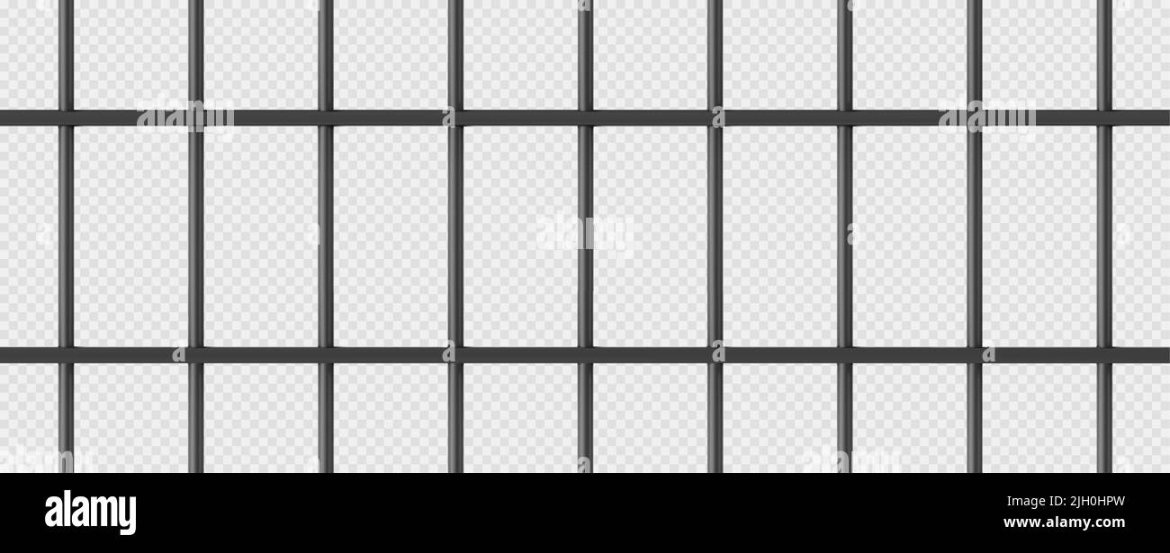 Goldkäfig, Gefängnis mit goldenen Metallstangen. Realistischer Gefängniszaun, Gitter, Metallstäbe. Kriminelles Gittermuster, Gefängnis oder Vogelkäfig isoliert auf transparentem Hintergrund. 3D Vektorgrafik Stock Vektor