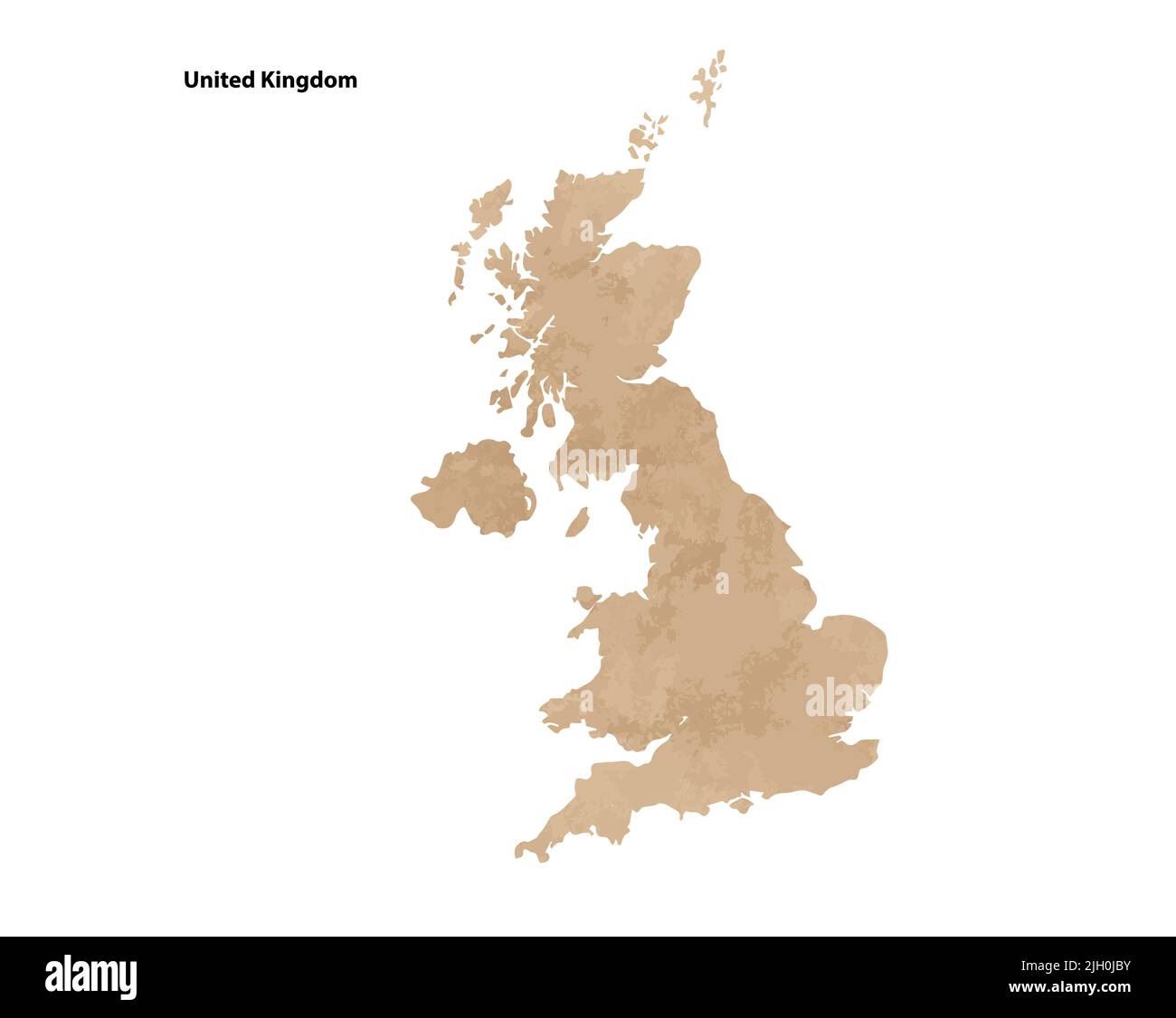 Alte Vintage Papier strukturierte Karte von Großbritannien Land - Vektor-Illustration Stock Vektor