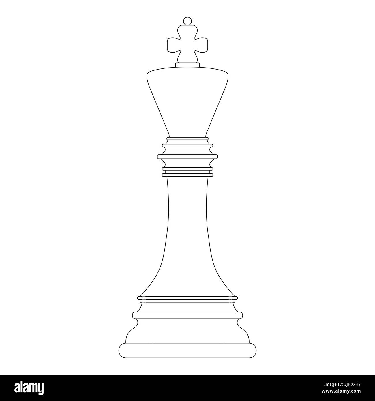 Schachkönig stück isolierte vektorillustration
