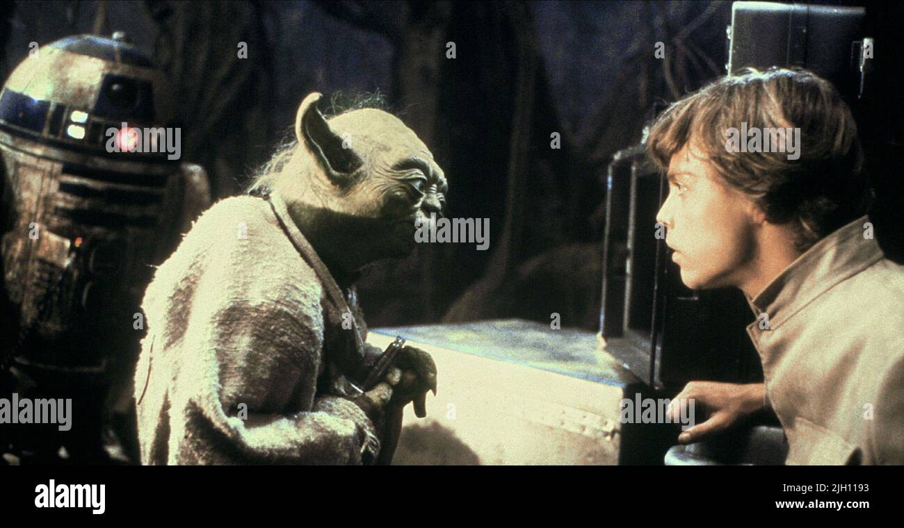 BAKER, YODA, HAMILL, STAR WARS: EPISODE V - DAS IMPERIUM SCHLÄGT ZURÜCK, 1980 Stockfoto